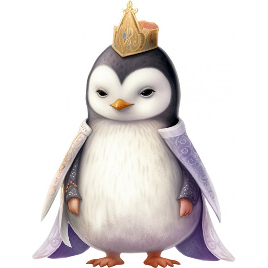 Sticker decorativ, Pinguin Rege, Alb, 79 cm, 1277STK-8