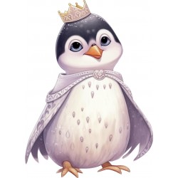 Sticker decorativ, Pinguin Rege, Alb, 82 cm, 1277STK-7