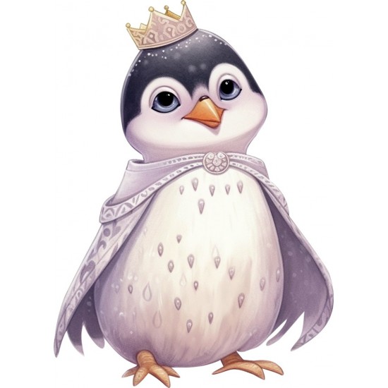 Sticker decorativ, Pinguin Rege, Alb, 82 cm, 1277STK-7