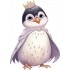 Sticker decorativ, Pinguin Rege, Alb, 82 cm, 1277STK-7