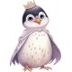Sticker decorativ, Pinguin Rege, Alb, 82 cm, 1277STK-7