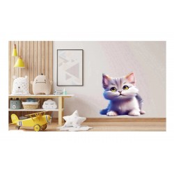 Sticker decorativ, Pisica, Alb, 67 cm, 1218STK Sticker decorativ, Pisica, Alb, 67 cm, 1218STK