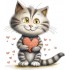 Sticker decorativ, Pisica, Gri, 68 cm, 1326STK-1