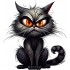 Sticker decorativ, Pisica, Negru, 1366STK-12