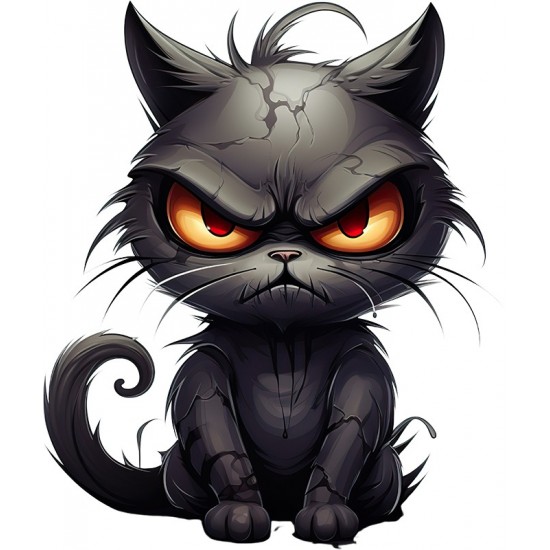 Sticker decorativ, Pisica, Negru, 1366STK-2