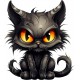 Sticker decorativ, Pisica, Negru, 1366STK-3 Sticker decorativ, Pisica, Negru, 1366STK-3