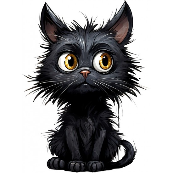 Sticker decorativ, Pisica, Negru, 1366STK-4 Sticker decorativ, Pisica, Negru, 1366STK-4