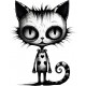 Sticker decorativ, Pisica, Negru, 1366STK-7