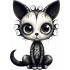 Sticker decorativ, Pisica, Negru, 1366STK-8