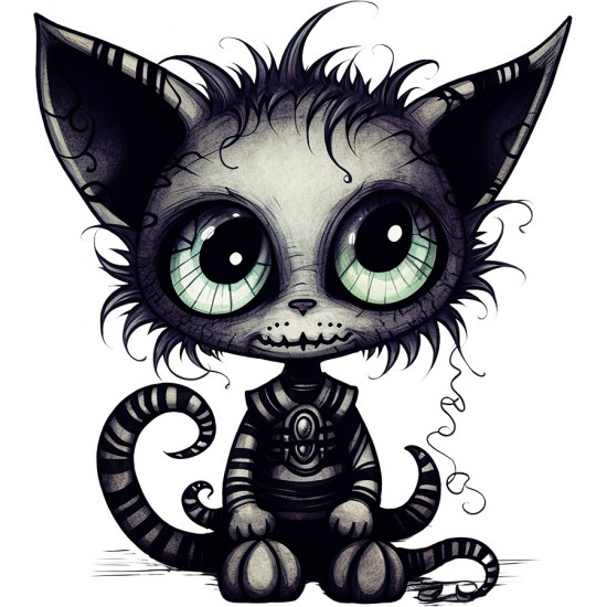 Sticker decorativ, Pisica, Negru, 1366STK-9 Sticker decorativ, Pisica, Negru, 1366STK-9