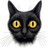 Sticker decorativ, Pisica, Negru, 62 cm, 1358STK-9