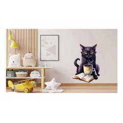 Sticker decorativ, Pisica, Negru, 89 cm, 1258STK-1 Sticker decorativ, Pisica, Negru, 89 cm, 1258STK-1