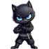 Sticker decorativ, Pisica Supererou, Negru, 90 cm, 1318STK-1