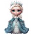 Sticker decorativ, Printesa Elsa, Albastru, 80 cm, 1269STK-1