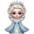 Sticker decorativ, Printesa Elsa, Albastru, 80 cm, 1269STK-2