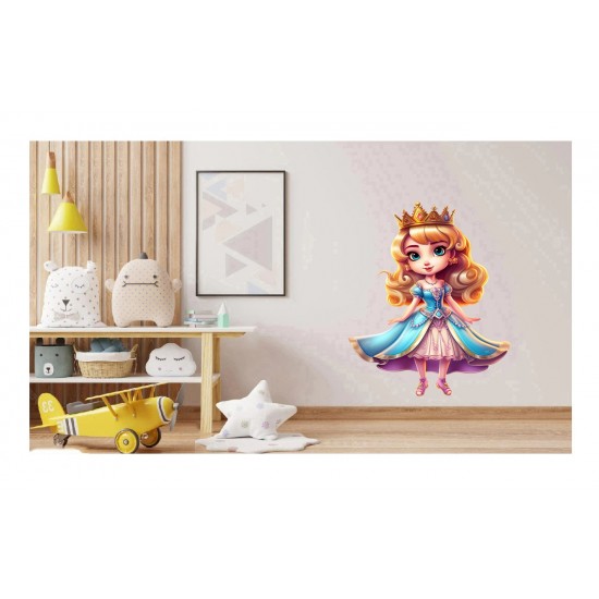 Sticker decorativ, Printesa, Albastru, 80 cm, 1264STK Sticker decorativ, Printesa, Albastru, 80 cm, 1264STK
