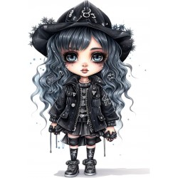 Sticker decorativ, Printesa Rock, Negru, 87 cm, 1331STK