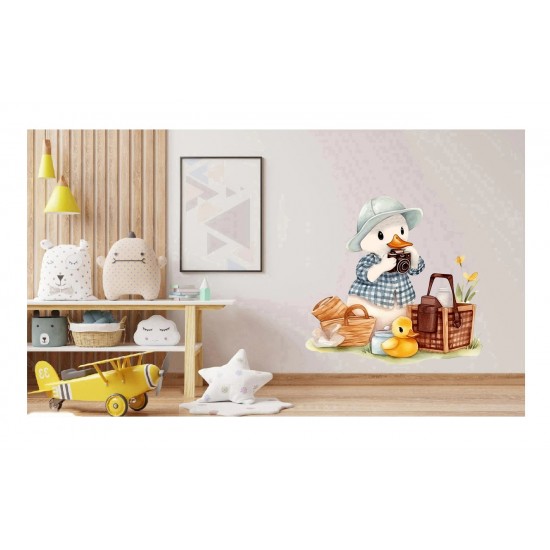 Sticker decorativ, Ratoi la Picnic, Maro, 61 cm, 1290STK