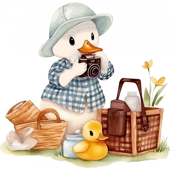 Sticker decorativ, Ratoi la Picnic, Maro, 61 cm, 1290STK