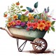 Sticker decorativ, Roaba cu Flori, Multicolor, 62 cm, 1261STK-4 Sticker decorativ, Roaba cu Flori, Multicolor, 62 cm, 1261STK-4