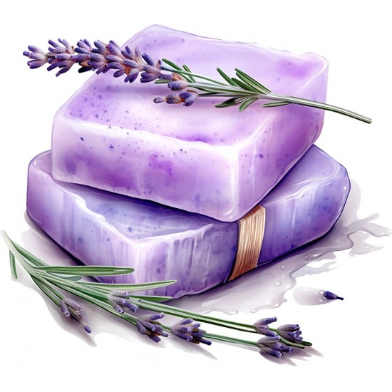 Sticker decorativ, Sapun din Lavanda, Mov, 68 cm, 1339STK-12