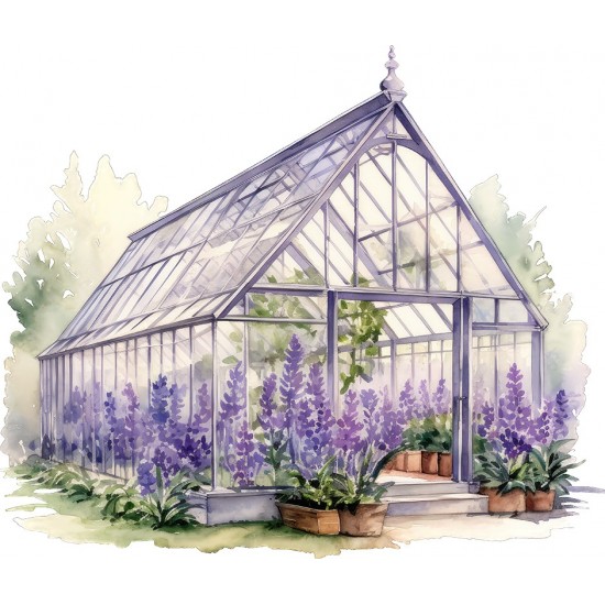 Sticker decorativ, Sera de Lavanda, Mov, 70 cm, 1361STK-3