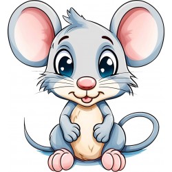 Sticker decorativ, Soricel, Gri, 65 cm, 1293STK-5