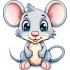 Sticker decorativ, Soricel, Gri, 65 cm, 1293STK-5