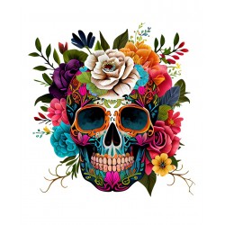 Sticker decorativ, Sugar Skull, Multicolor, 64 cm, 1201STK-1