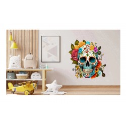 Sticker decorativ, Sugar Skull, Multicolor, 64 cm, 1201STK