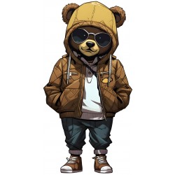 Sticker decorativ, Teddy Hip Hop, Maro, 90 cm, 1332STK-1