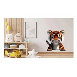 Sticker decorativ, Tigru, Portocaliu, 66 cm, 1221STK
