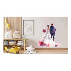 Sticker decorativ, Tineri Casatoriti, Alb, 60 cm, 1284STK-4