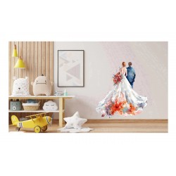 Sticker decorativ, Tineri Casatoriti, Alb, 61 cm, 1284STK-2