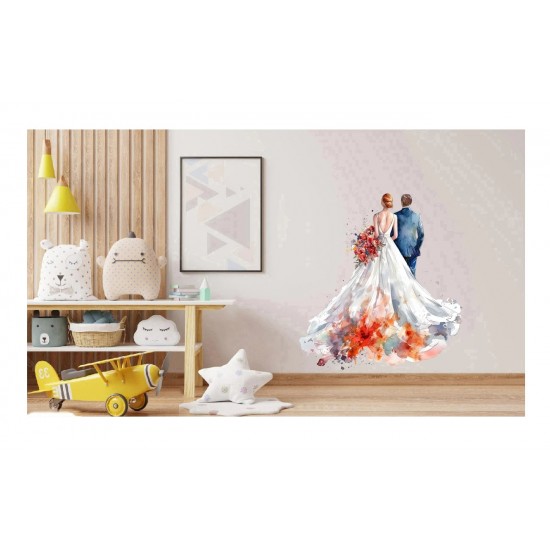 Sticker decorativ, Tineri Casatoriti, Alb, 61 cm, 1284STK-2