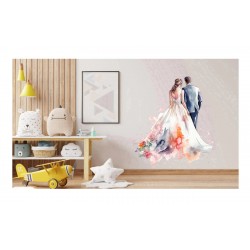 Sticker decorativ, Tineri Casatoriti, Alb, 67 cm, 1284STK-3