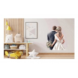 Sticker decorativ, Tineri Casatoriti, Alb, 79 cm, 1284STK-6