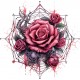 Sticker decorativ, Trandafiri, Roz, 61 cm, 1343STK-17 Sticker decorativ, Trandafiri, Roz, 61 cm, 1343STK-17