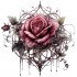 Sticker decorativ, Trandafiri, Roz, 62 cm, 1343STK-14