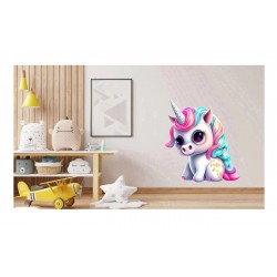 Sticker decorativ, Unicorn, Alb, 75 cm, 1202STK-5