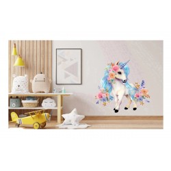 Sticker decorativ, Unicorn, Albastru, 60 cm, 1287STK-4