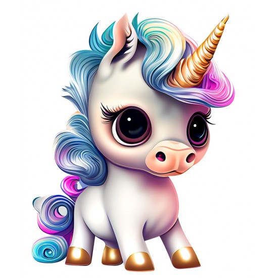 Sticker decorativ, Unicorn, Albastru, 75 cm, 1202STK-1 Sticker decorativ, Unicorn, Albastru, 75 cm, 1202STK-1