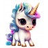 Sticker decorativ, Unicorn, Albastru, 75 cm, 1202STK-1