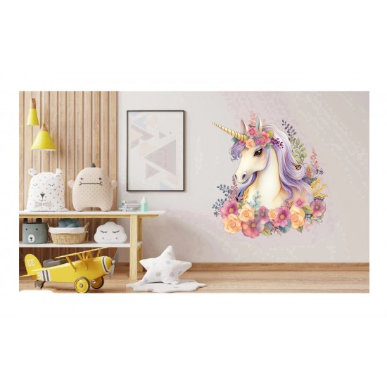 Sticker decorativ, Unicorn, Multicolor, 62 cm, 1287STK-3