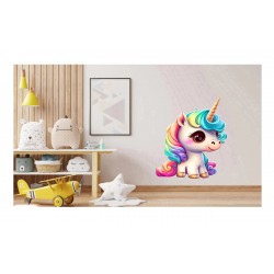 Sticker decorativ, Unicorn, Multicolor, 75 cm, 1202STK Sticker decorativ, Unicorn, Multicolor, 75 cm, 1202STK