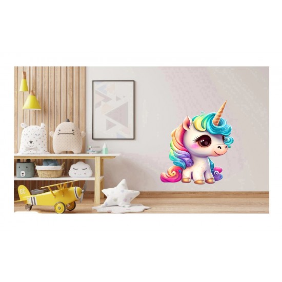 Sticker decorativ, Unicorn, Multicolor, 75 cm, 1202STK
