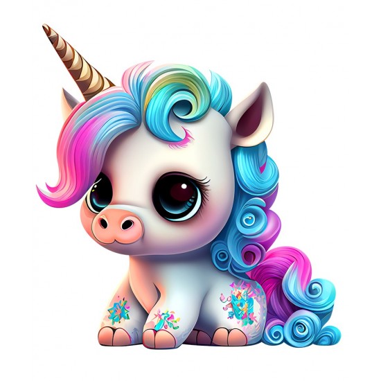 Sticker decorativ, Unicorn, Multicolor, 75 cm, 1202STK-4 Sticker decorativ, Unicorn, Multicolor, 75 cm, 1202STK-4
