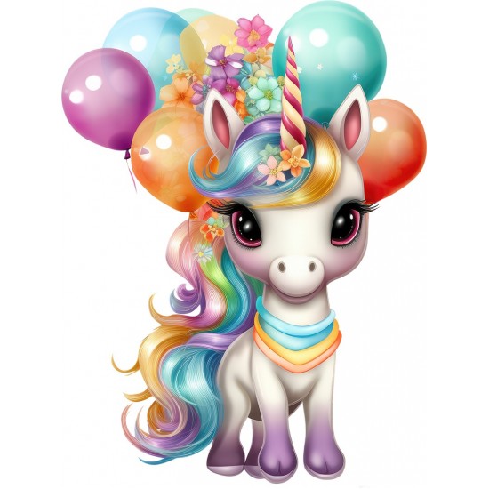 Sticker decorativ, Unicorn, Multicolor, 80 cm, 1333STK-2 Sticker decorativ, Unicorn, Multicolor, 80 cm, 1333STK-2