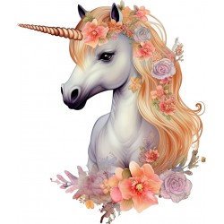 Sticker decorativ, Unicorn, Portocaliu, 70 cm, 1287STK-5