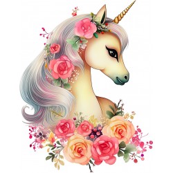 Sticker decorativ, Unicorn, Portocaliu, 77 cm, 1287STK-1